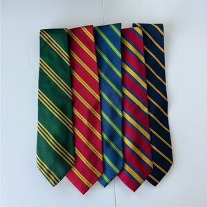 Abercrombie & Fitch Striped Silk Tie Collection - Green, Red, Blue, Navy
